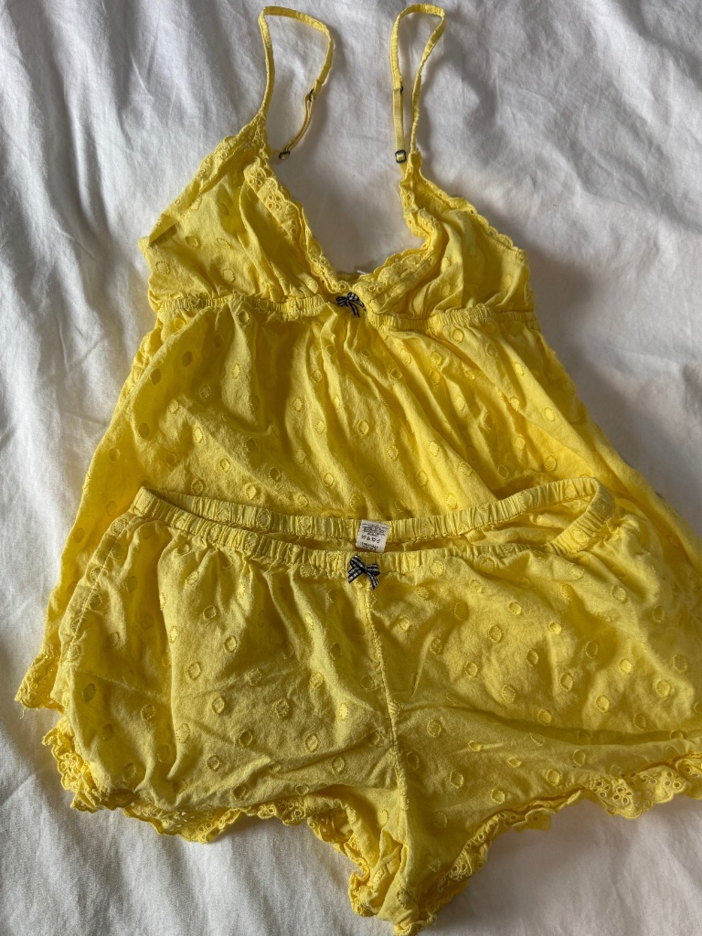 Victoria’s Secret yellow pajama tank and shorts set
